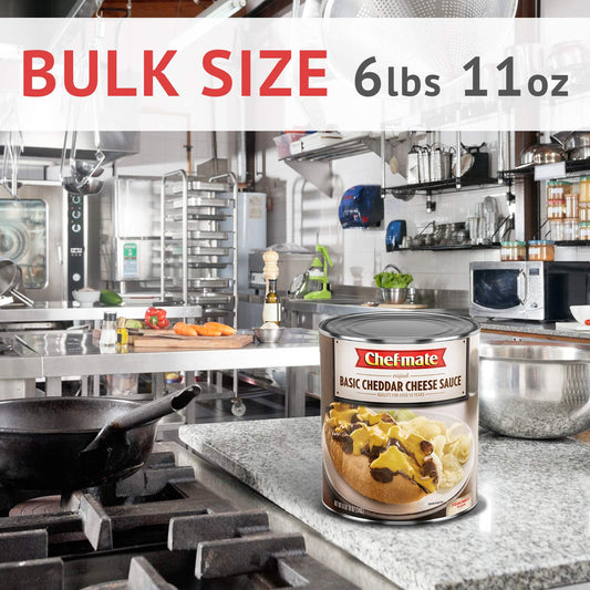 Chef-Mate Basic Cheddar Cheese Sauce #10 Can main product image, showing the large shelf-stable can