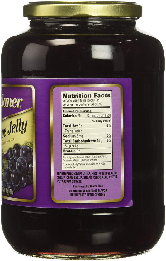 Polaner Grape Jelly 4 lb institutional size jar front view