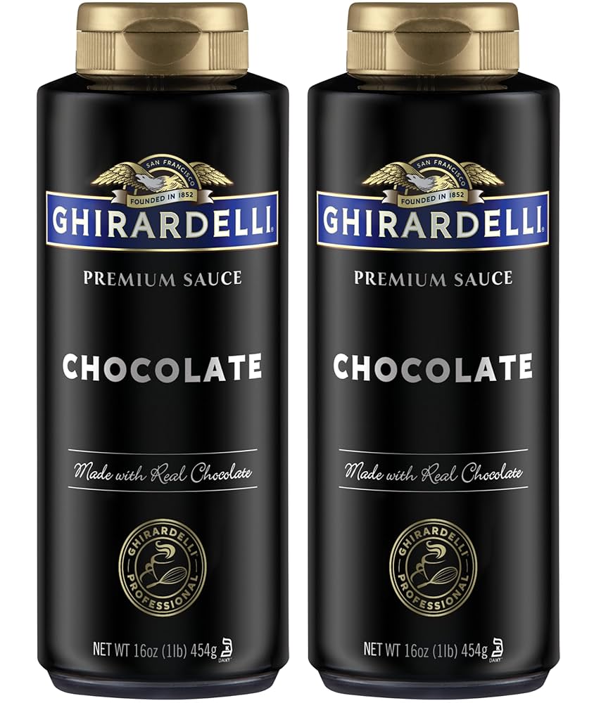 Ghirardelli Black Label Chocolate Sauce 16oz squeeze bottle pack