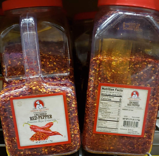 Chef's Quality Crushed Red Pepper 3.75 lbs bulk container with shaker lid