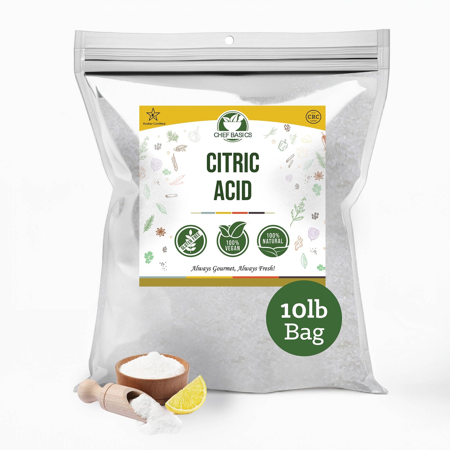 Chef's Quality 10 lb Bulk Citric Acid Food Grade Bag