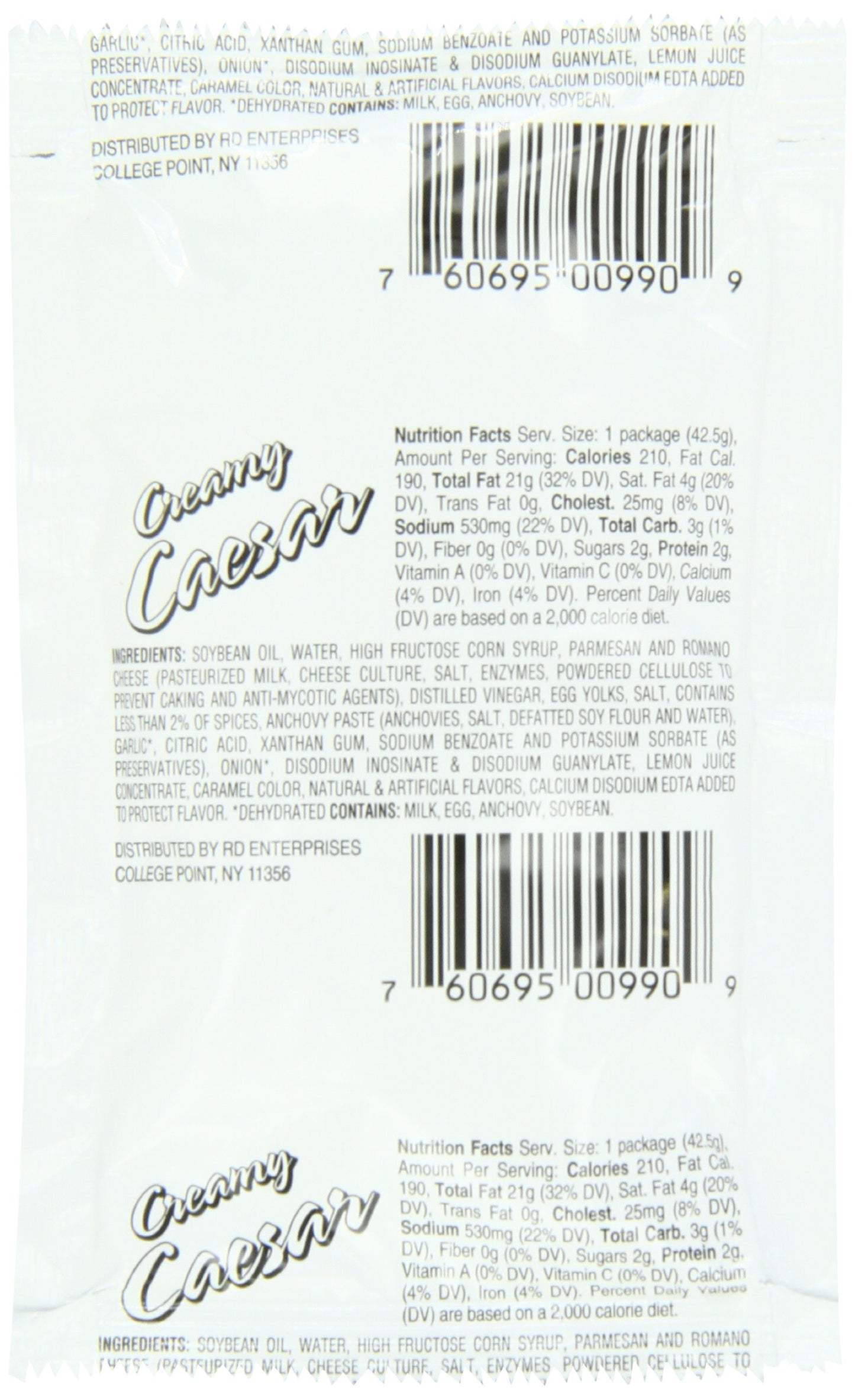 Chef's Quality Creamy Caesar Dressing box with single-serve packets