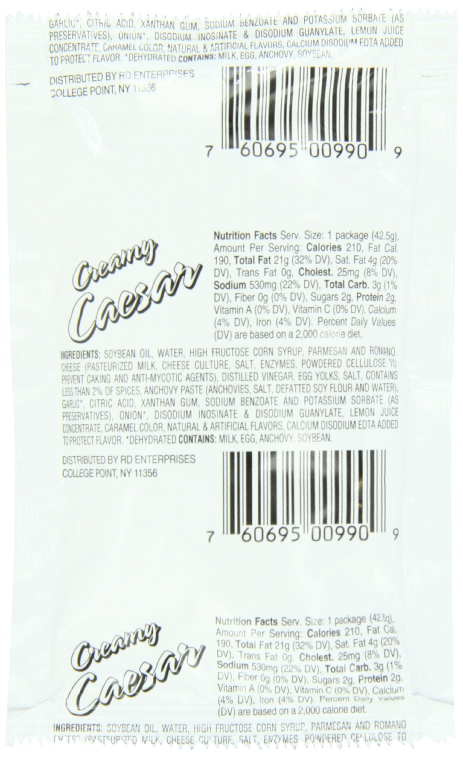 Chef's Quality Creamy Caesar Dressing box with single-serve packets