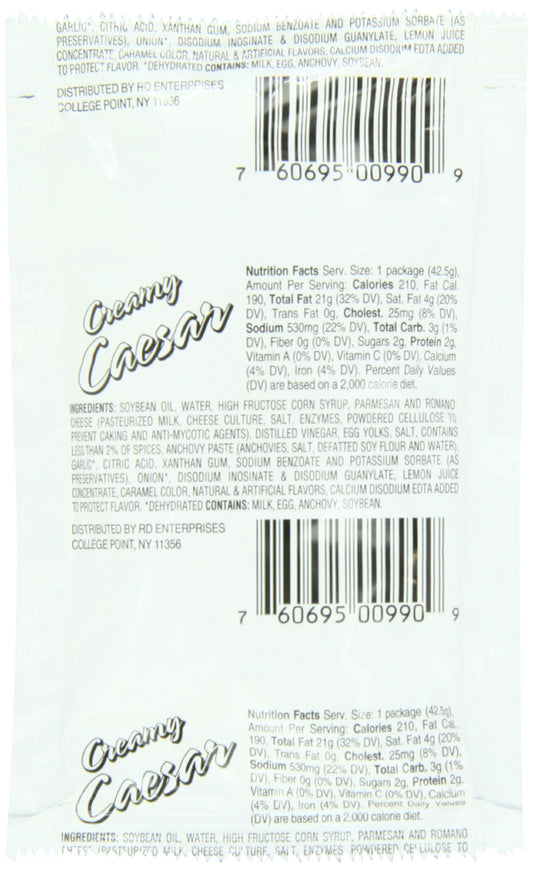 Chef's Quality Creamy Caesar Dressing box with single-serve packets