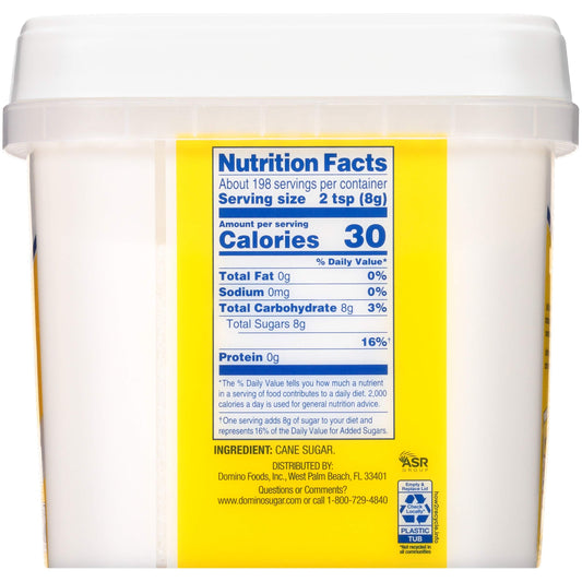 Domino Granulated Pure Cane Sugar 3.5 lb Canister with Flip-Top Lid