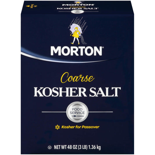 Morton Kosher Salt Coarse Flakes 3 lb box packaging