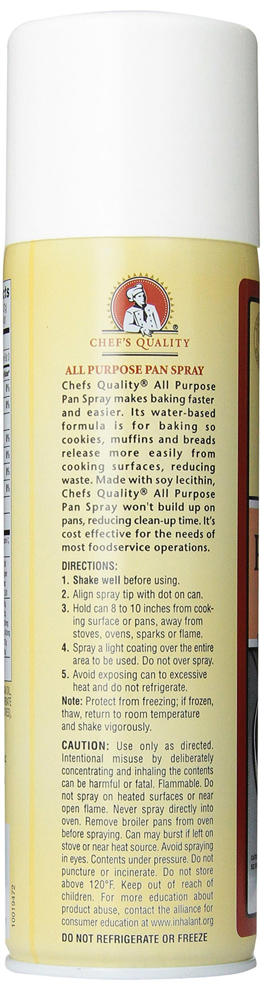 Chef's Quality All Purpose Pan Spray 17 oz can non-stick cooking oil