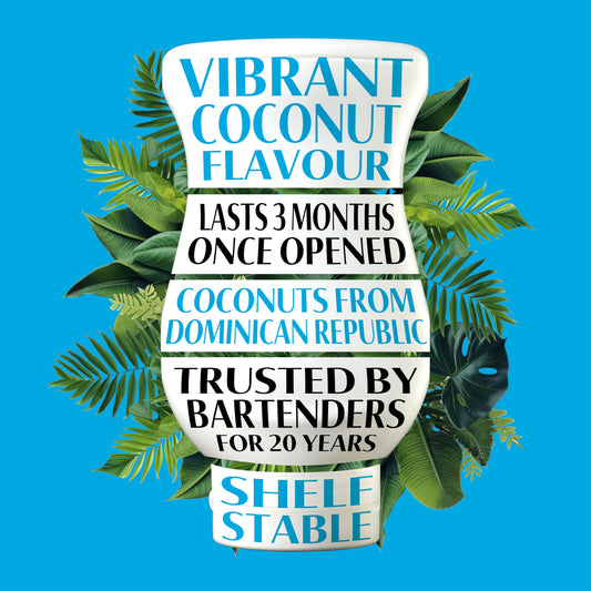Coco Reàl Cream of Coconut 16.9 fl oz bottle with squeezable design and gourmet coconut mix