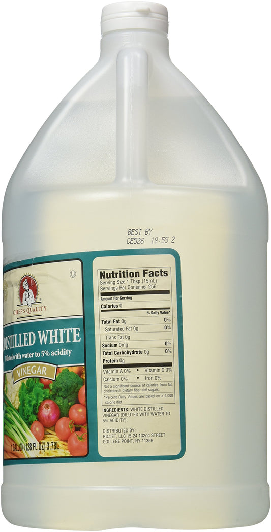 Chef's Quality White Vinegar 1 Gallon jug front label view
