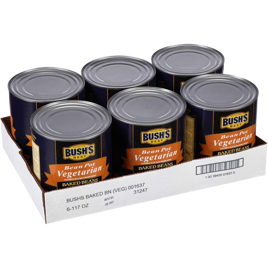 Bush's Vegetarian Baked Beans #10 Can, slow-cooked navy beans in brown sugar sauce