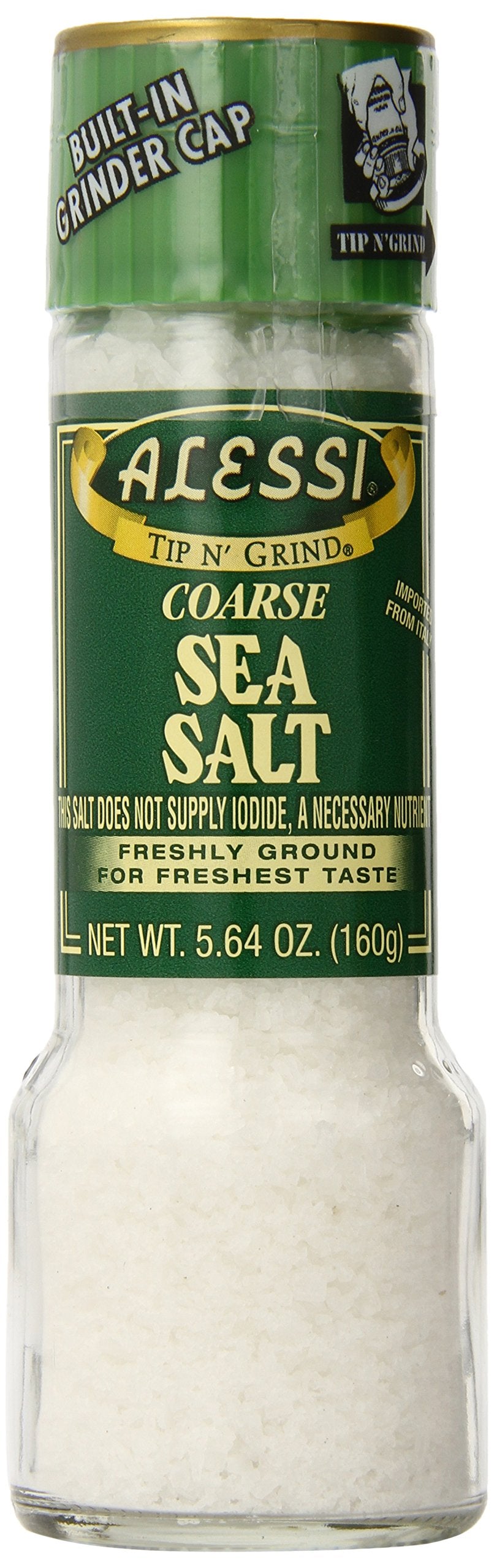 Alessi sea salt grinder pack of six in glass bottles