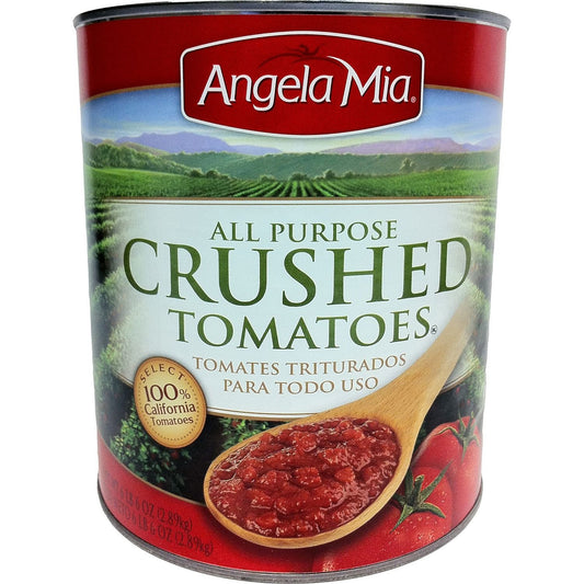 Angela Mia Crushed Tomatoes #10 Can front packaging