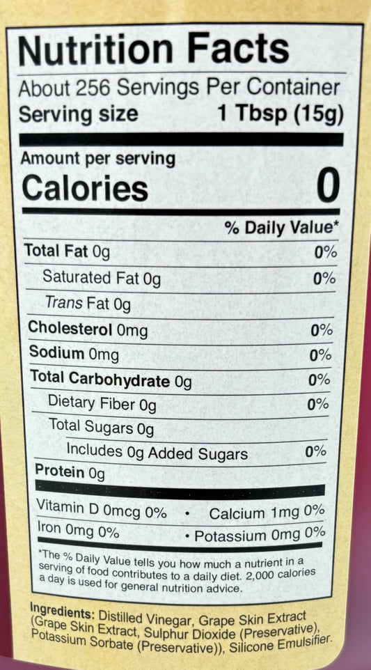 Chef's Quality Red Vinegar 5% Acidity 1 Gallon Bulk Bottle