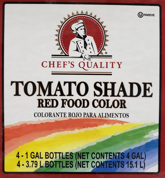 Chef's Quality Tomato Red Food Coloring 1 Gallon jug for baking and food service