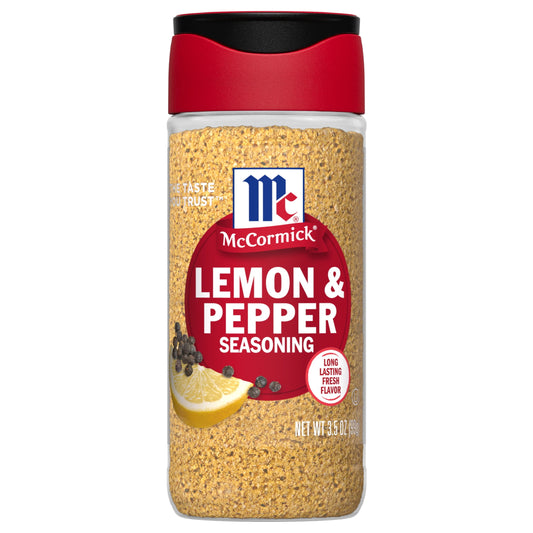 McCormick Lemon & Pepper Seasoning Salt 28 oz bulk shaker with label