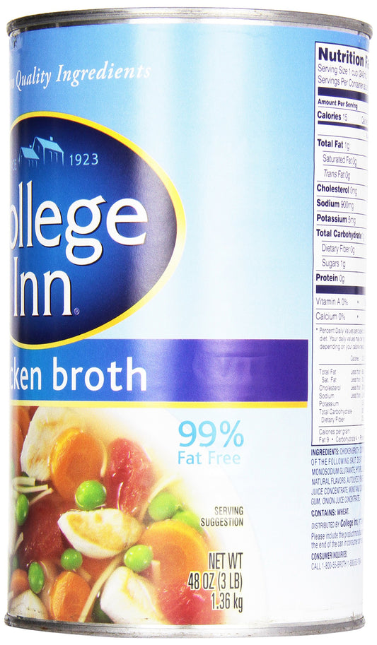 College Inn Chicken Broth 48 oz can front view with label details