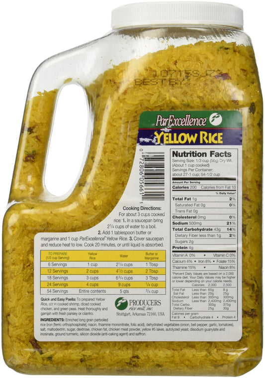 Par Excellence Yellow Rice 3.5 lb Bag – Spanish Style Saffron Seasoned Long Grain Rice