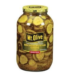 Mt. Olive Bread & Butter Pickle Chips, Gallon Jar, Premium Foodservice Bulk Slices