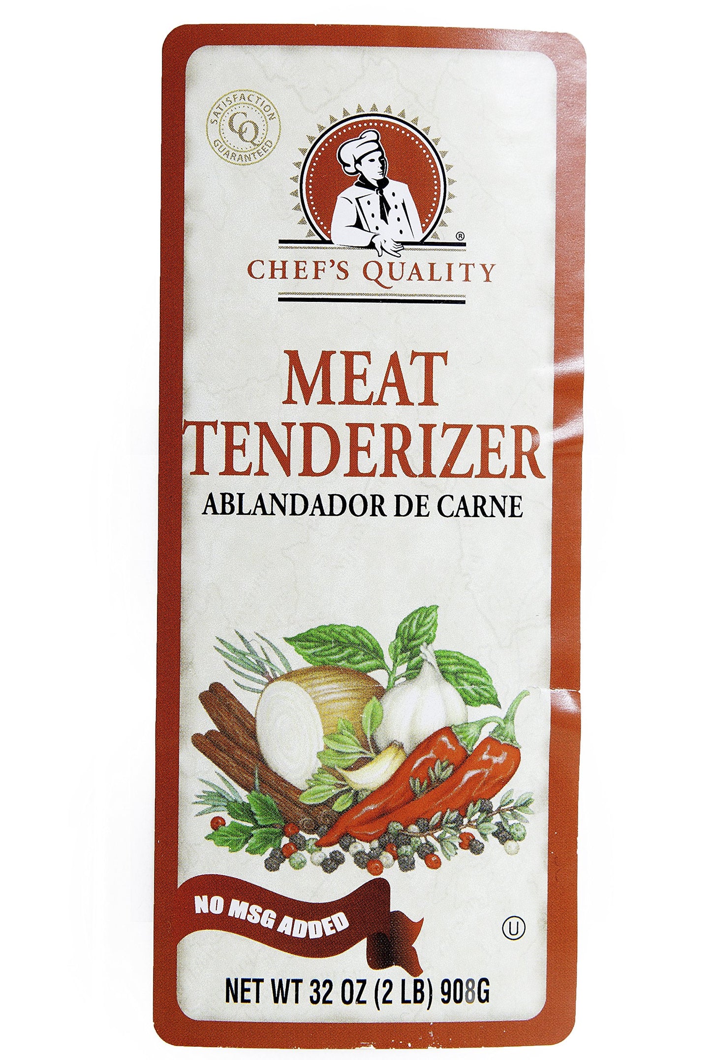 Chef's Quality Meat Tenderizer 2 lb Jar No MSG bulk seasoning