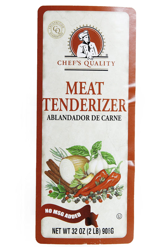 Chef's Quality Meat Tenderizer 2 lb Jar No MSG bulk seasoning