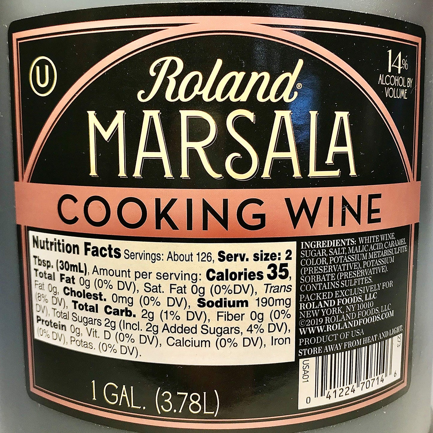 Roland Marsala Cooking Wine 1 Gallon professional grade jug for restaurant use