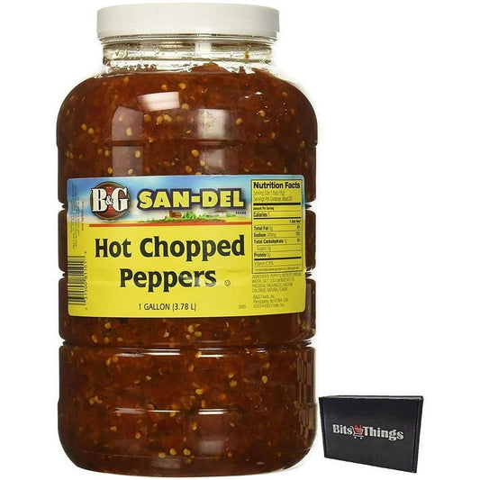 B&G Hot Chopped Cherry Peppers Gallon Jar