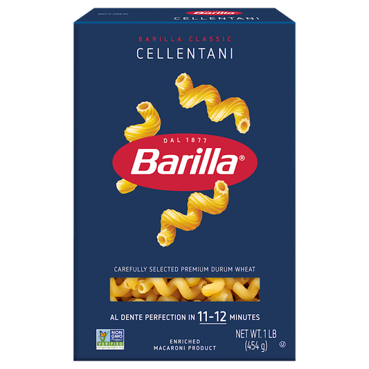 20 lb bag of Barilla Cellentani corkscrew-shaped pasta bulk case