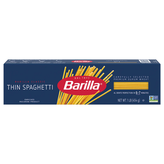 Barilla Thin Spaghetti Pasta, 20 lb bulk box