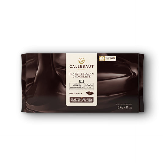 Callebaut 5 lb Dark Chocolate Fountain couverture block with packaging