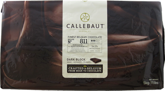 Callebaut 11 lb Dark Chocolate Block premium Belgian couverture for baking and confectionery