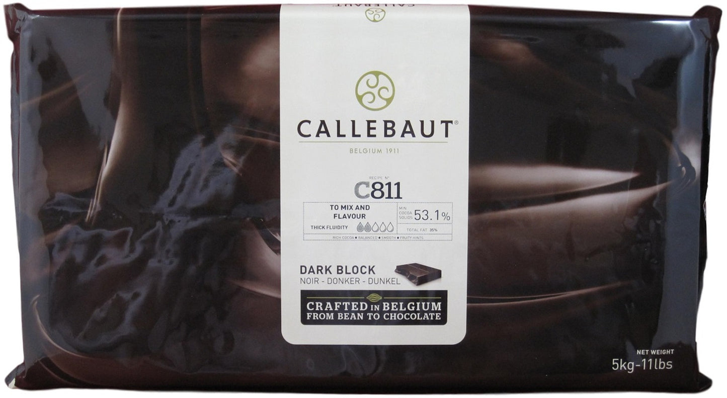 Callebaut Extra Dark Chocolate 11 lb Block for Baking and Confectionery