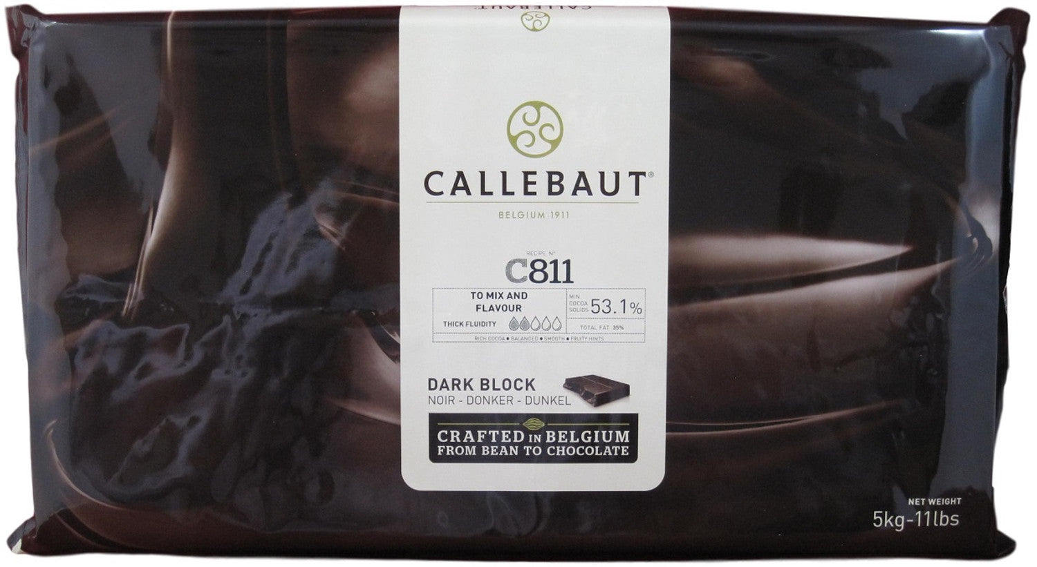Callebaut Extra Dark Chocolate 11 lb Block for Baking and Confectionery