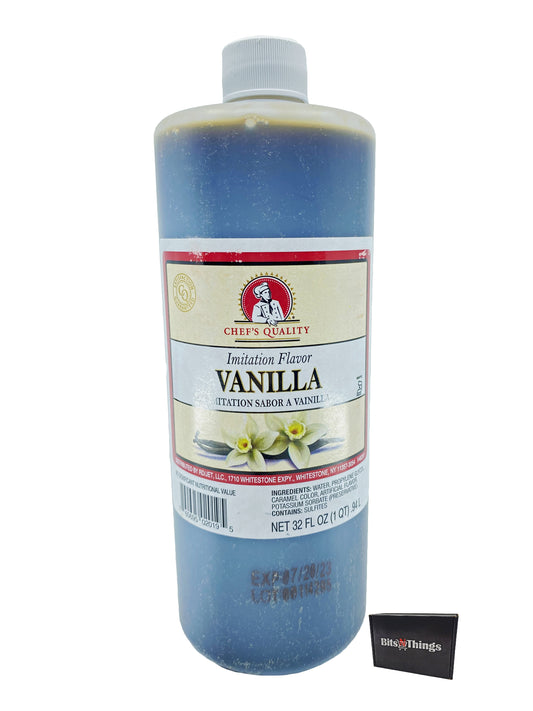 Chef's Quality Imitation Vanilla Extract 32 oz bottle for baking and culinary use