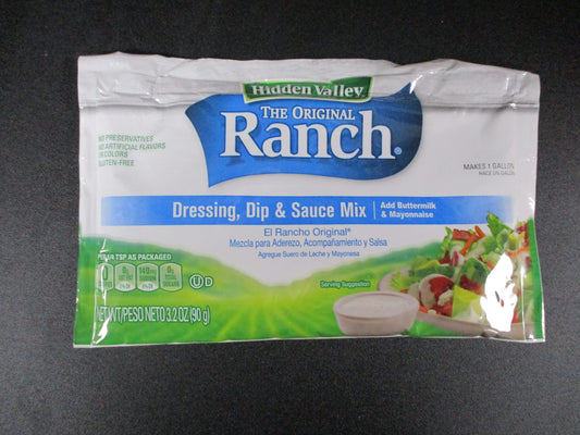 Hidden Valley Original Ranch Dressing Dip & Sauce Mix 3.2 Ounce Packet front view