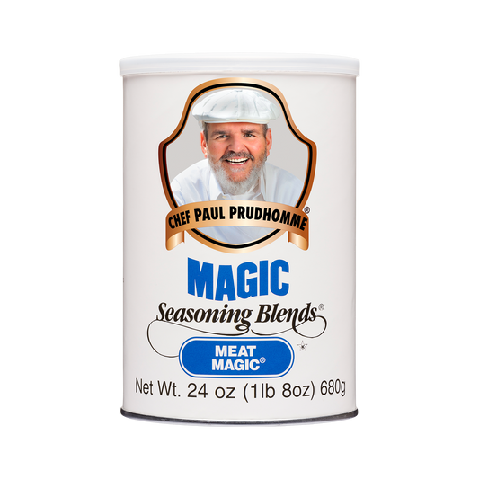 Chef Paul Prudhomme's Meat Magic Seasoning 24 oz bulk container front packaging