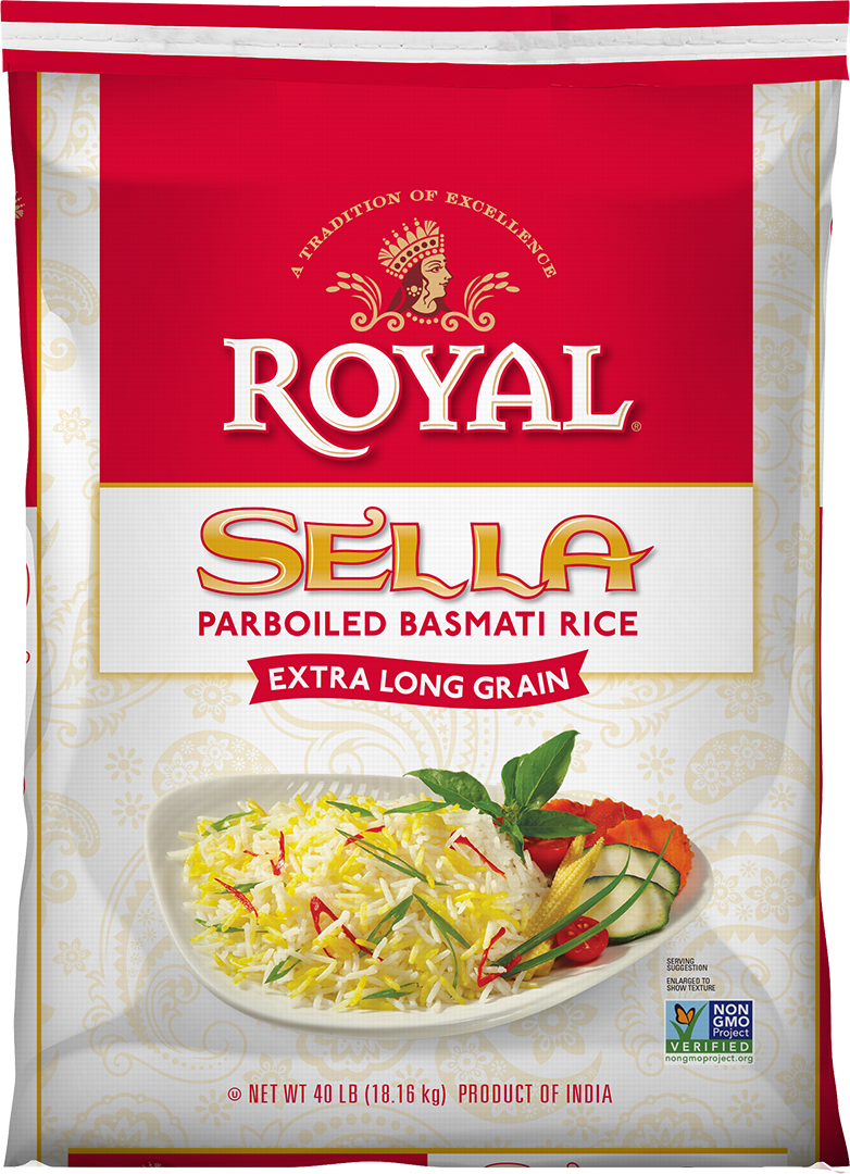 Royal Chef's Secret Sela Basmati Rice 40 lb bulk foodservice bag