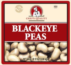 Chef's Quality Black Eyed Peas #10 Can bulk foodservice packaging front view