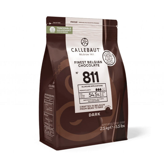 Callebaut 811 Dark Chocolate Callets 5.5 lb resealable bag premium Belgian chocolate