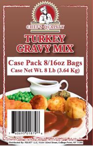 Chef's Quality Turkey Gravy Mix 1 lb bag, bulk packaging