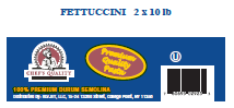 Chefs' Quality Fettuccini Pasta bulk 2 x 10 lb bags front packaging