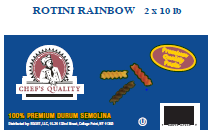 Chef's Quality Rainbow Rotini Pasta 2x10lb bulk colorful spiral pasta