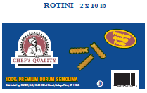 Chef's Quality Rotini Pasta Bulk 2x10 lb Case spiral Italian foodservice