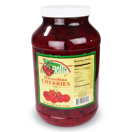 Dell's Maraschino Cherry Halves 64 oz Jar front view