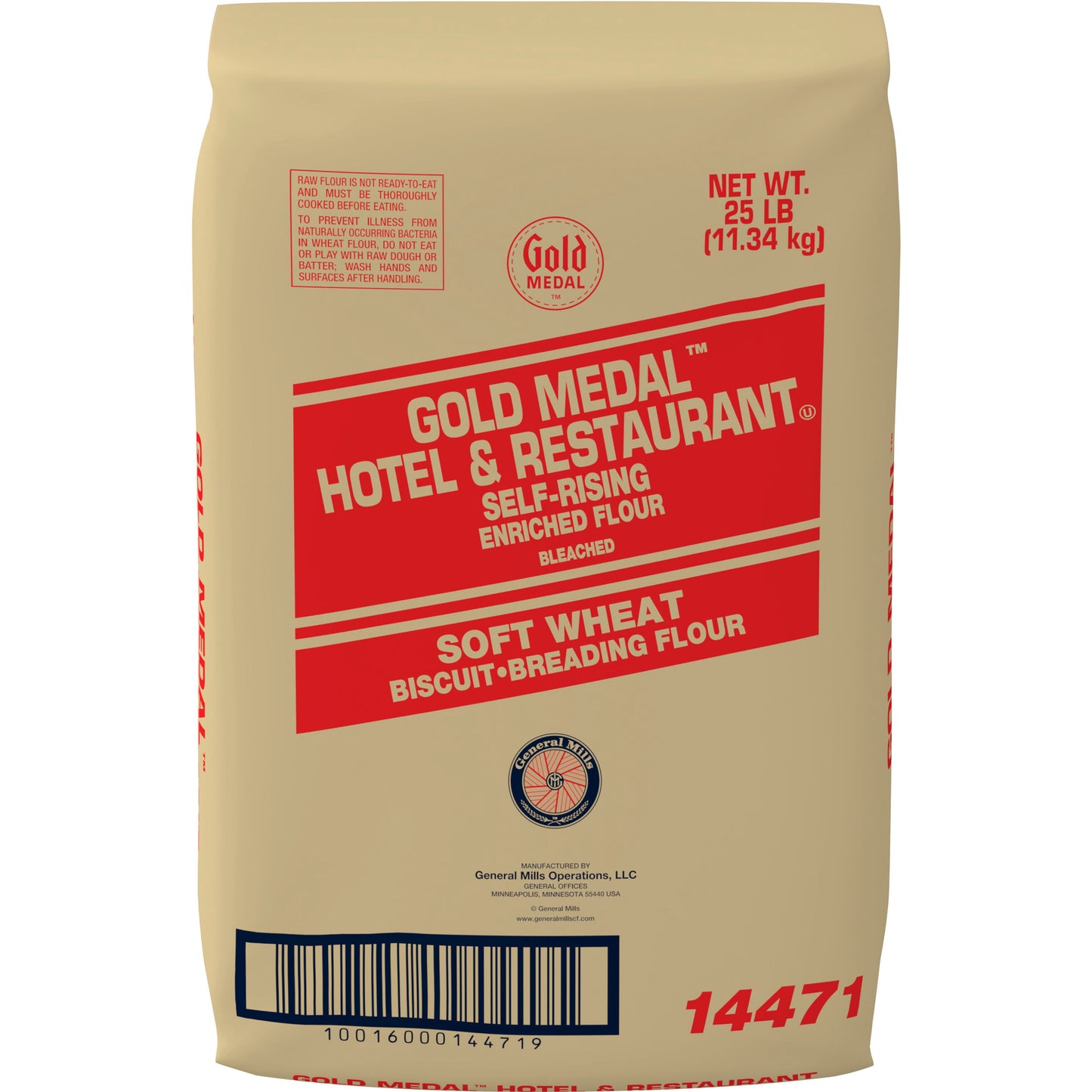 25 lb bulk bag of Gold Medal Hotel & Restaurant Self-Rising Flour for commercial baking