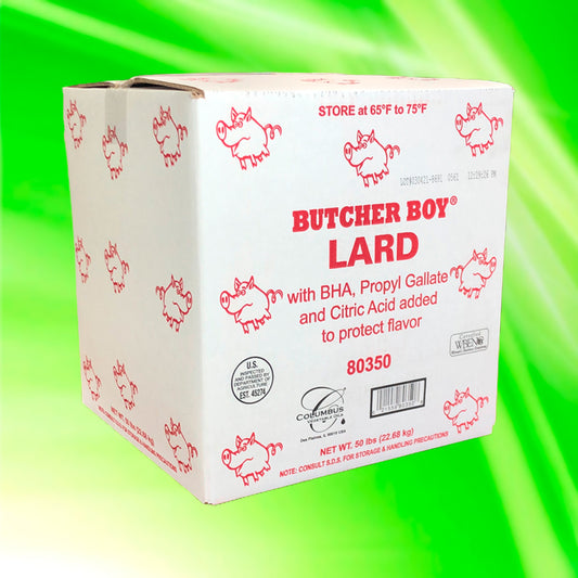 Butcher Boy Deodorized Lard 50lb bulk carton for baking and frying