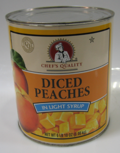 Chef's Quality Diced Peaches in Light Syrup #10 can bulk foodservice