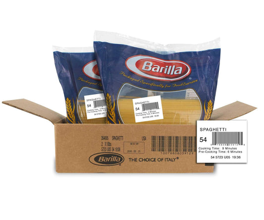 Barilla Spaghettini Pasta bulk 2x10 lbs case high-quality Italian wheat foodservice packaging