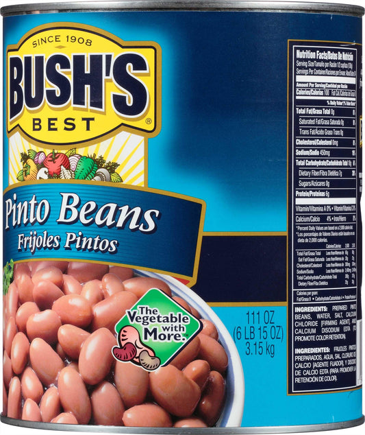 Bush's Best Pinto Beans #10 Can bulk canned beans front view