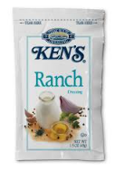 Ken's Buttermilk Ranch Dressing Pouch front view, 1.5 oz portion pack