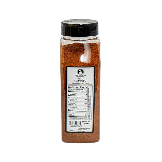 Chef's Quality Taco Seasoning 24 oz large container Mexican spices